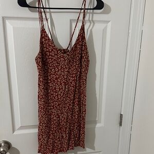Kendall & Kylie Rust Red Leopard Print Slip Dress